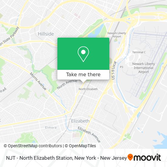 Mapa de NJT - North Elizabeth Station