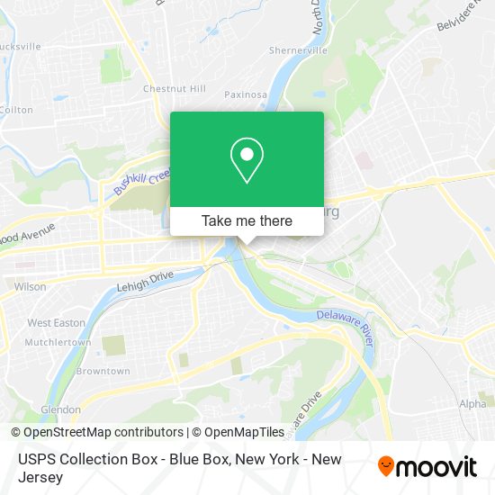 Mapa de USPS Collection Box - Blue Box