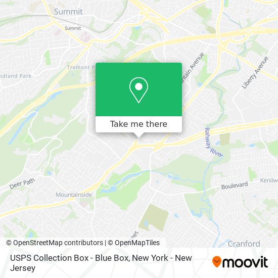 Mapa de USPS Collection Box - Blue Box