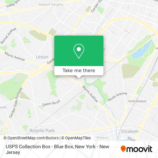 Mapa de USPS Collection Box - Blue Box