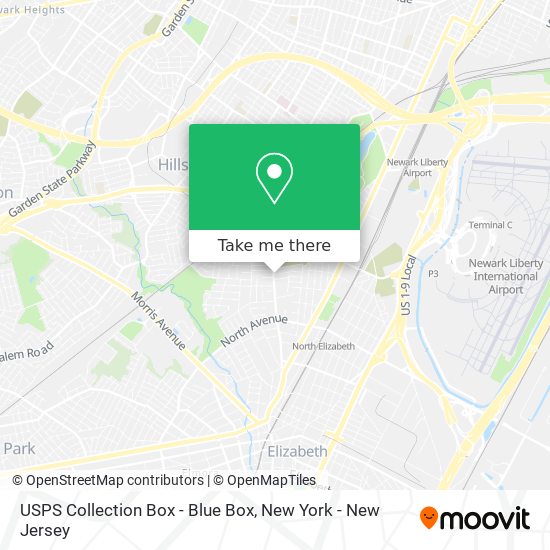 Mapa de USPS Collection Box - Blue Box