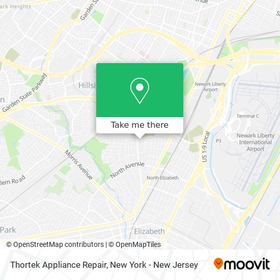 Mapa de Thortek Appliance Repair