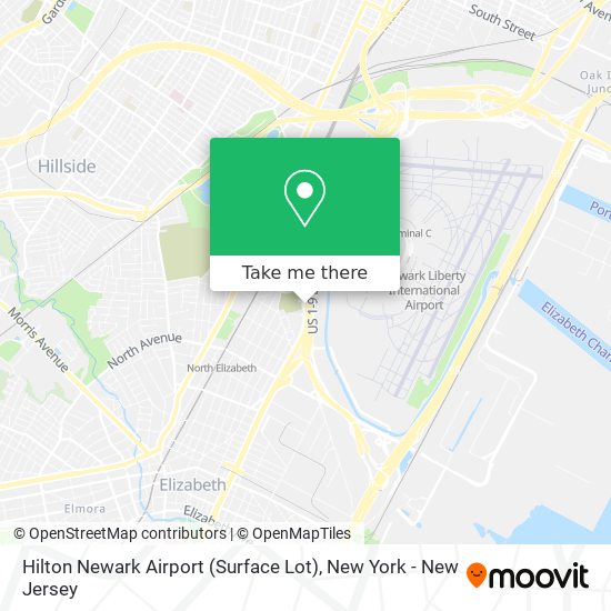 Mapa de Hilton Newark Airport (Surface Lot)