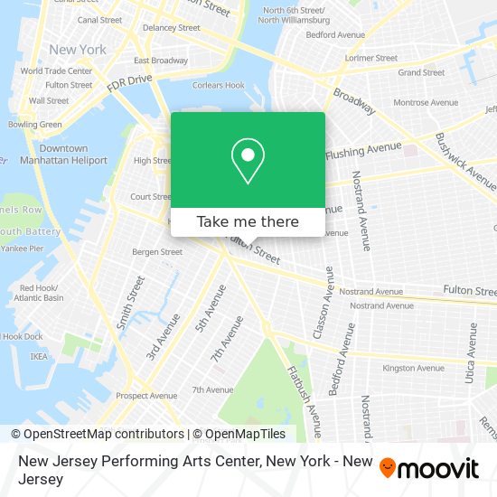 Mapa de New Jersey Performing Arts Center