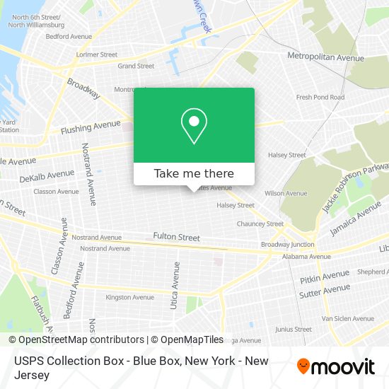 Mapa de USPS Collection Box - Blue Box