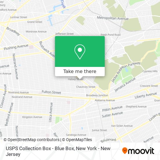 Mapa de USPS Collection Box - Blue Box