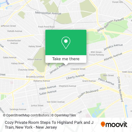 Mapa de Cozy Private Room Steps To Highland Park and J Train