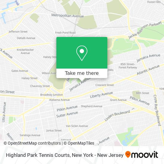 Highland Park Tennis Courts map