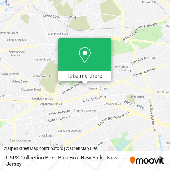 USPS Collection Box - Blue Box map