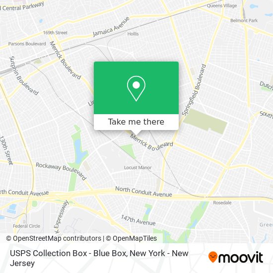 USPS Collection Box - Blue Box map