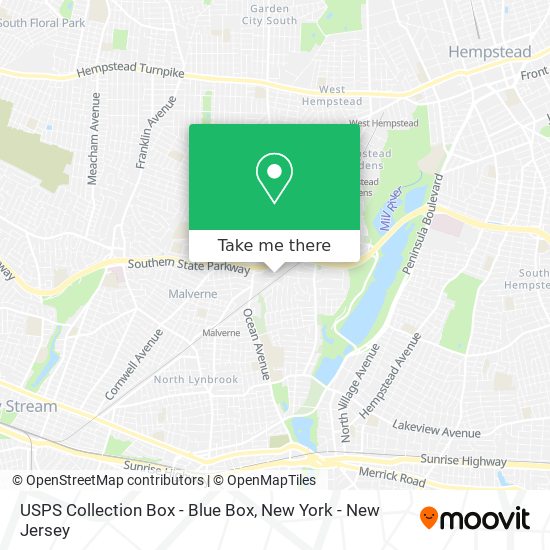 Mapa de USPS Collection Box - Blue Box