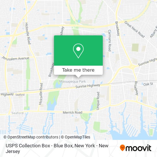 Mapa de USPS Collection Box - Blue Box