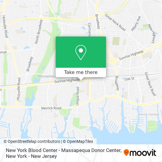 New York Blood Center - Massapequa Donor Center map