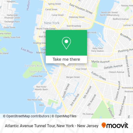 Mapa de Atlantic Avenue Tunnel Tour