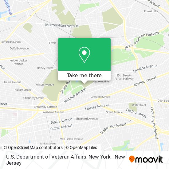 U.S. Department of Veteran Affairs map