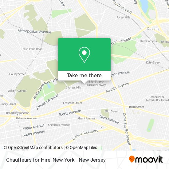 Chauffeurs for Hire map