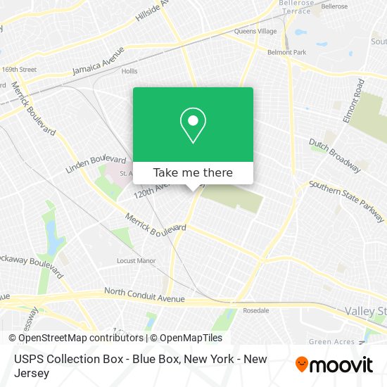 Mapa de USPS Collection Box - Blue Box