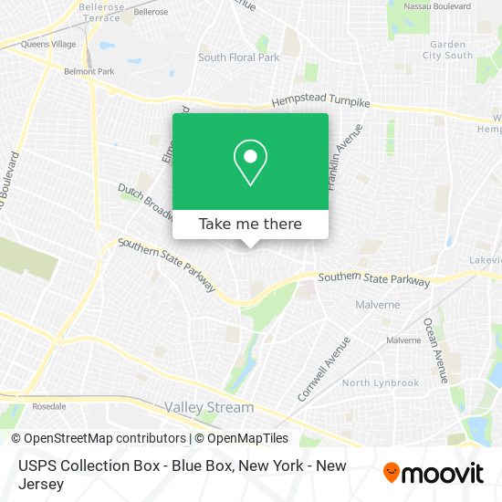 Mapa de USPS Collection Box - Blue Box