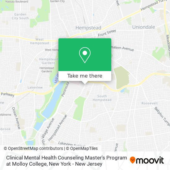 Clinical Mental Health Counseling Master's Program at Molloy College map