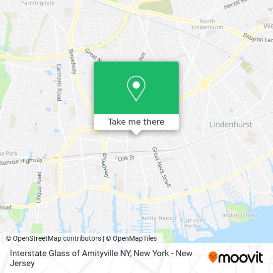 Mapa de Interstate Glass of Amityville NY