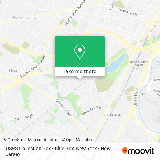 Mapa de USPS Collection Box - Blue Box