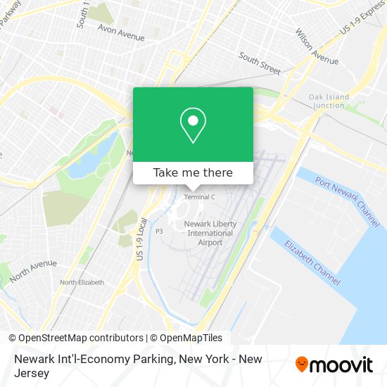 Mapa de Newark Int'l-Economy Parking