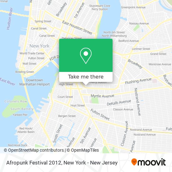 Mapa de Afropunk Festival 2012
