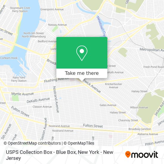 Mapa de USPS Collection Box - Blue Box