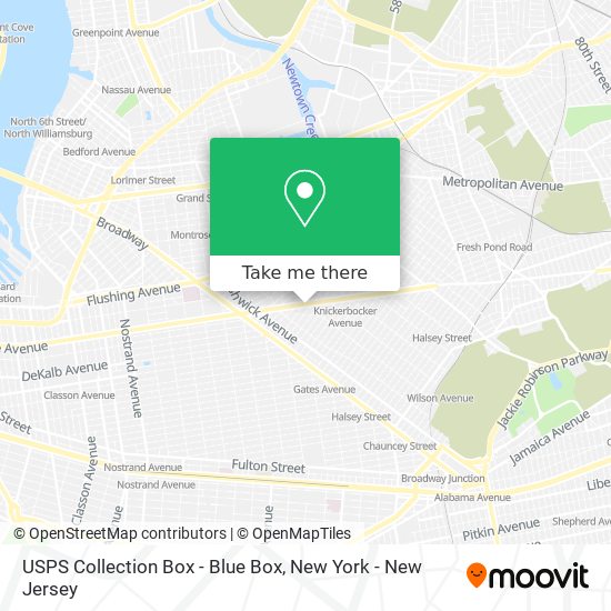 Mapa de USPS Collection Box - Blue Box