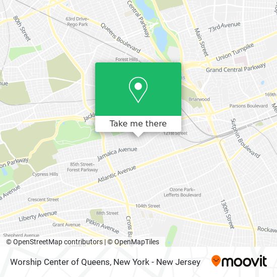 Worship Center of Queens map