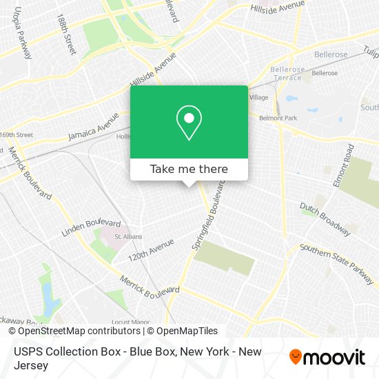 Mapa de USPS Collection Box - Blue Box