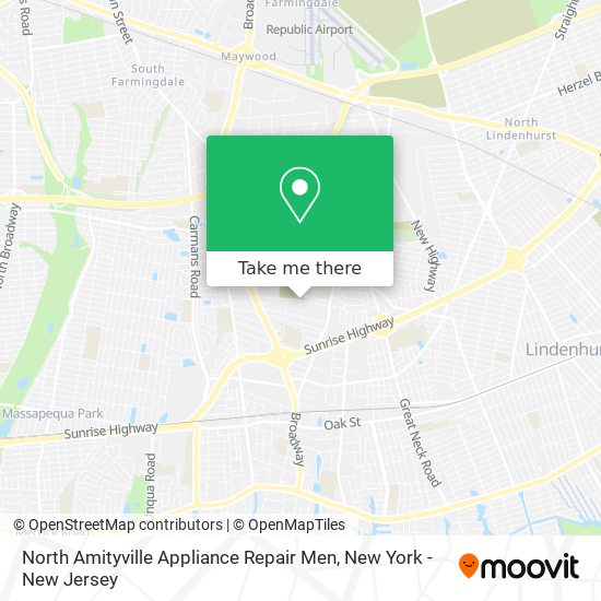 North Amityville Appliance Repair Men map