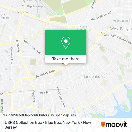 Mapa de USPS Collection Box - Blue Box