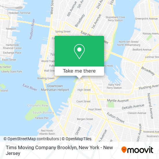 Tims Moving Company Brooklyn map