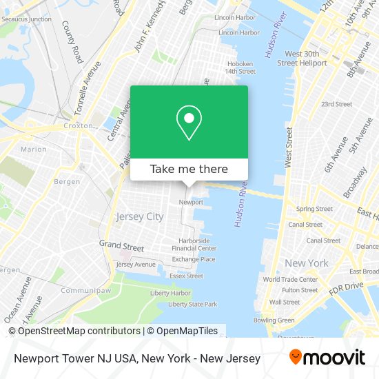 Newport Tower NJ USA map