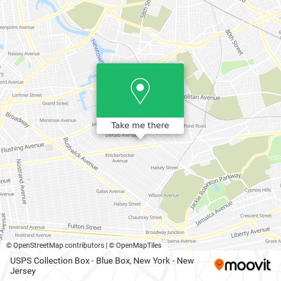 Mapa de USPS Collection Box - Blue Box