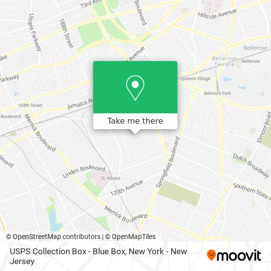 USPS Collection Box - Blue Box map