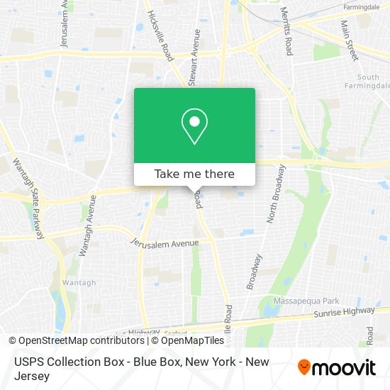 Mapa de USPS Collection Box - Blue Box