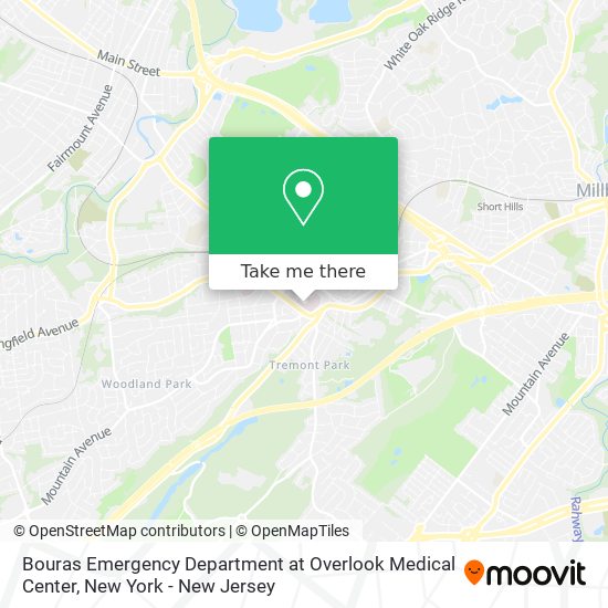 Bouras Emergency Department at Overlook Medical Center map