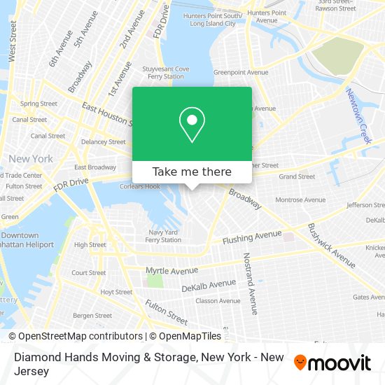 Mapa de Diamond Hands Moving & Storage