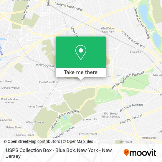 Mapa de USPS Collection Box - Blue Box