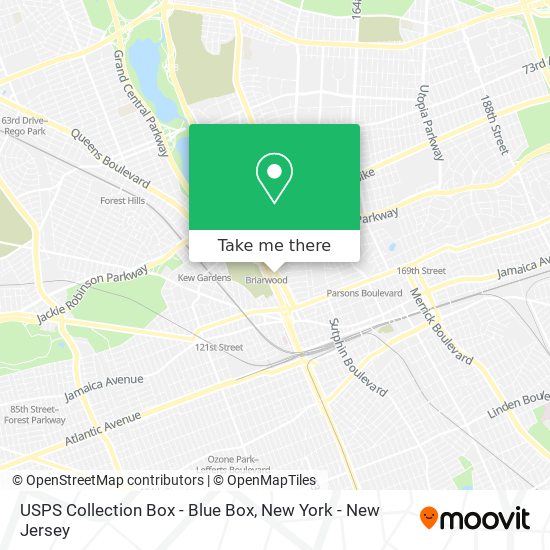 Mapa de USPS Collection Box - Blue Box