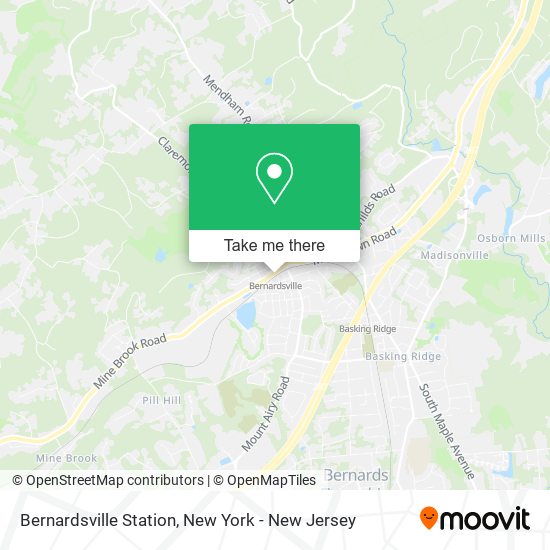 Bernardsville Station map