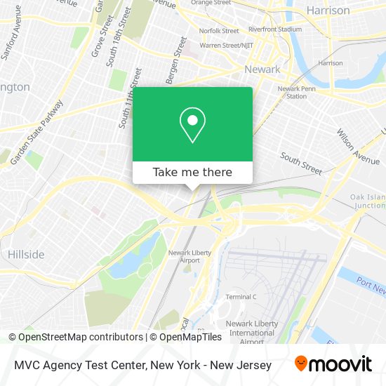 MVC Agency Test Center map