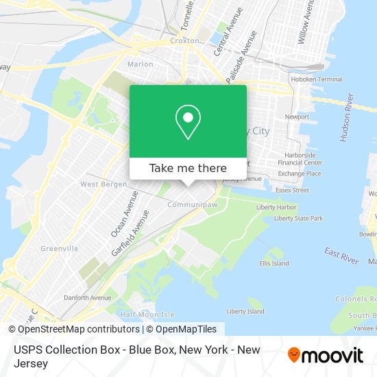 Mapa de USPS Collection Box - Blue Box