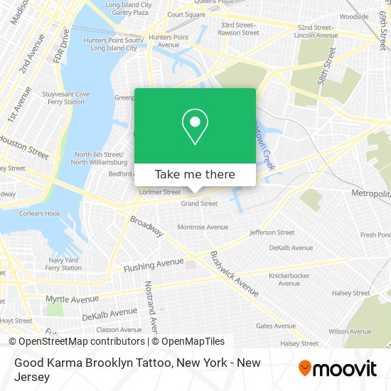 Good Karma Brooklyn Tattoo map