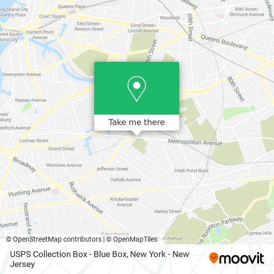 Mapa de USPS Collection Box - Blue Box