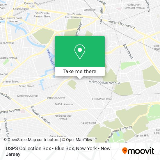 Mapa de USPS Collection Box - Blue Box