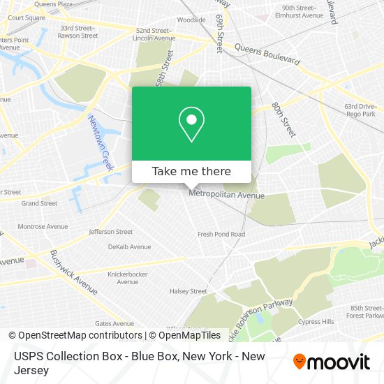 USPS Collection Box - Blue Box map