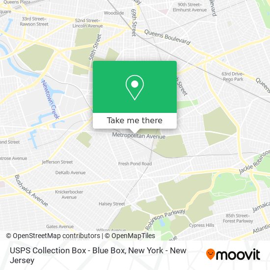 Mapa de USPS Collection Box - Blue Box